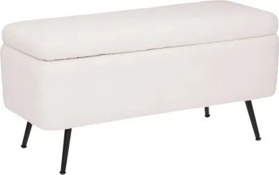 Produktbild von Truhenbank "Aurora" - Holz und Metall - weiß - 100x40 cm - Atmosphera créateur d'intérieur