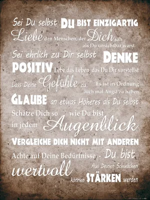 Produktbild von Inspiration Kunstdruck Bild - Du Bist Einzigartig (80 x 60 cm)