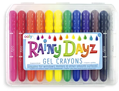 Produktbild von Ooly - Gel-Kreide Rainy Dayz Fensterkreide 12 Farben für Kinder