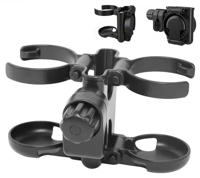 Produktbild von 3-in-1 Kinderwagen Getränkehalter – Doppel-Cupholder mit Handyhalter, Universell für Kinderwagen & Fahrräder