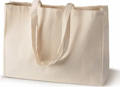 Obrázok produktu pre Priestranná bavlnená nákupná taška 280 g ecru 45×12×35 cm – ekologická taška EKO