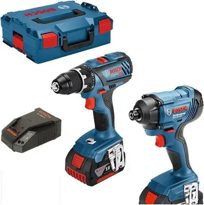 Immagine prodotto di Set trapano avvitatore a batteria BOSCH GSR 18V-28 con avvitatore a percussione a batteria GDR 18V-160, 2 batterie da 4,0 Ah