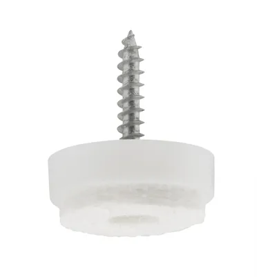 Obrázek produktu pro Kluzák s vrutem Ø 20mm, bílý, 8ks