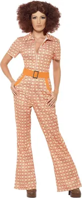 Image de Smiffys - "Authentic 70s Chic" Body (costume) pour femme SM1616 (XL) (Orange)