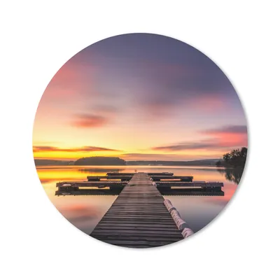 Produktbild von MuchoWow® Mauspad Mousepad Steg - Sonnenuntergang - Wasser - Meer - Spiegelung 50x50 cm - Mousepads - Maus Mat - Pad - Mausunterlage - Vinyl