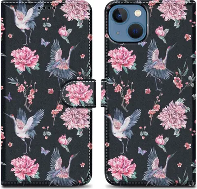 Produktbild von Cadorabo Schutzhülle für Apple iPhone 14 Hülle Design Schwarz Handyhülle Schutzhülle Etui Magnetisch Case Cover
