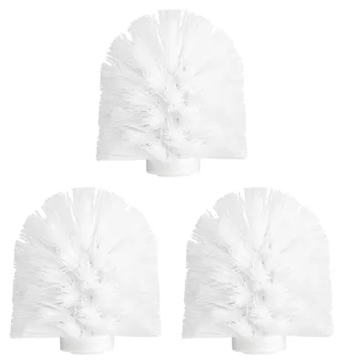 Image de Lot de 3 têtes de brosse de WC de rechange avec filetage intérieur de 12 mm, rondes, sphériques, blanches