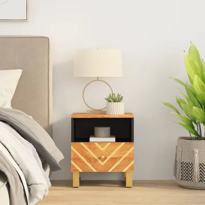 Obrázok produktu pre vidaXL Nočný stolík hnedý a čierny z masívneho dreva Mango