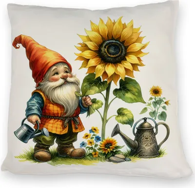 Produktbild von Gartenzwerg mit Gießkanne Kissen