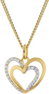 GLIZZ GL8673 Anhänger Herz Gold 333/8K an vergoldeter Silberkette 1