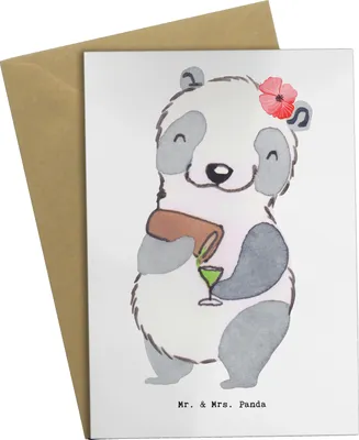 Produktbild von Mr. & Mrs. Panda Glückwunschkarte Kneipenwirtin Herz - Weiß - Geschenk, Cocktails, Bar, hochzeitskarten, einladungskarten, Gaststätte, osterkarte, Rum, Kneipe