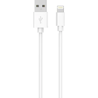 Image de WOW WCBLMFI2MW - Câble USB A Lightning MFI 2,4A 2M blanc