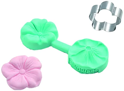 Silikonform Blüten – 80 ml, hellblau, für Schokolade & Cupcakes