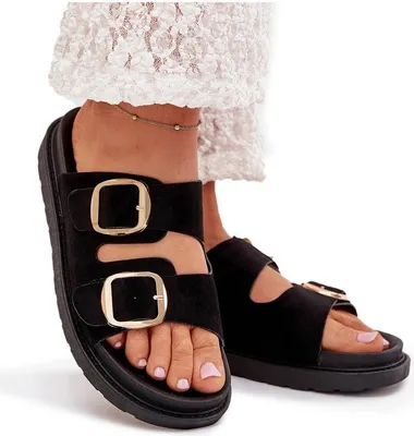 Produktbild von Damen Plattform Sandalen Mit Goldenen Schnallen Schwarz Verena 37