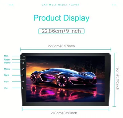 Imagen del producto de Reproductor multimedia Android 15 para coche - Sistema de doble DIN - Android Auto - CarPlay inalámbrico - Navegador GPS