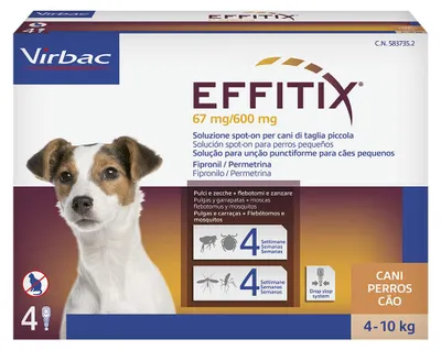 Immagine prodotto di Antiparassitario 'Effitix' 'Cane Small' Da 4 A 10 Kg - 4 Pipette Ml 1,1