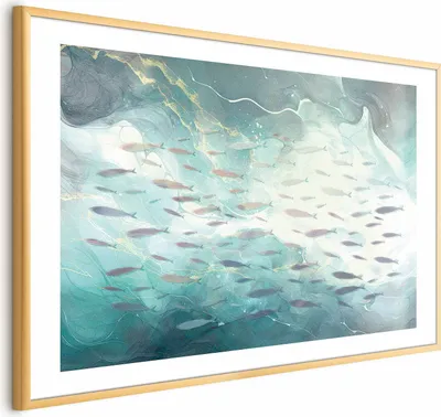 Produktbild von Posterpapier Poster - School of Small Fish 90x60 cm Tiere g-C-10164-ao-a
