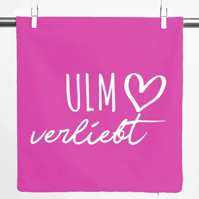 Produktbild von Huuraa Kissenbezug Ulm verliebt 40x40cm Fuchsia Baumwolle Dekokissenbezug Geschenkidee