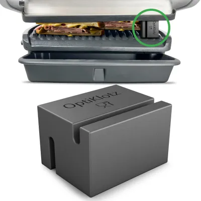 Produktbild von OptiKlotz - Das Original, Abstandshalter aus Lebensmittelechtem Silikon kompatibel mit Tefal Optigrill, Optigrill XL, Zubehör, Verhindert das Zerquetschen von Grillgut