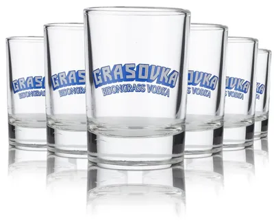 Produktbild von 6x Grasovka Glas 6cl Schnapsglas Shotglas Kurze Stamper Gläser Set Vodka Likör