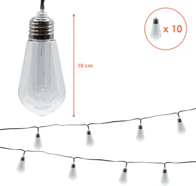 Obrázok produktu pre 1.10 rozprávkových svetielok s 10 žiarovkami - cca 450 cm - SVETELNÝ REŤAZEC s napájacou jednotkou a časovačom