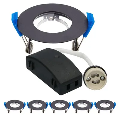 Produktbild von hoftronic LED Einbaustrahler Pisa 6er Set GU10 IP65 Rund Schwarz