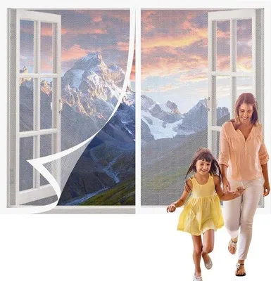 Immagine prodotto di Zanzariera per finestre - Zanzariera per finestre - Tieni fuori gli insetti - Zanzariera rinforzata anti-strappo - 182 x 139 cm - Bianco