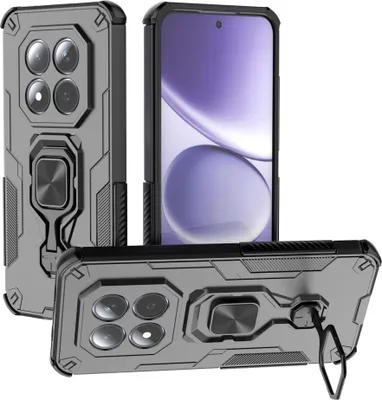 Image de Coque pour Xiaomi Redmi Note 15 Pro 5G avec support métallique et protection contre les chocs Noir