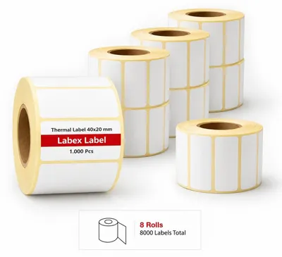 Image de Étiquettes thermiques 40x20 mm - Emballage de 8000 étiquettes