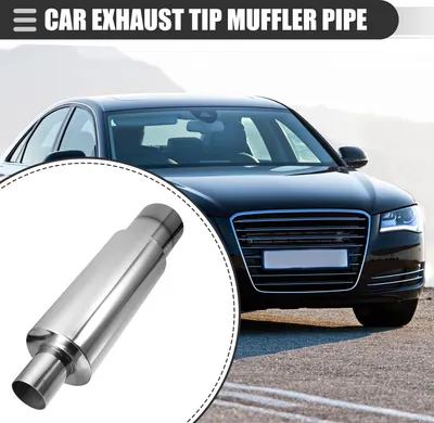 Image de Embouts D'Échappement Universels Pour Voiture, Entrée De 2,5 Pouces, Sortie De 4 Pouces, Durable, En Acier Inoxydable, Ton Argenté