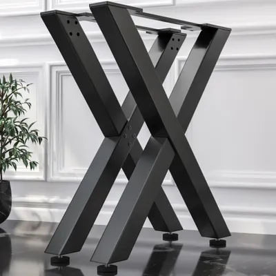 Produktbild von 2er-Set JUANA | Stehtisch Kufe | Schwarz | Füße: 8x8cm | B68xH105cm | X Bartisch Kufe, Bartisch Kufe
