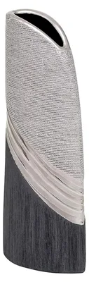 Produktbild von Moderne Designer Keramik Vase in Silber-Grau, hoch