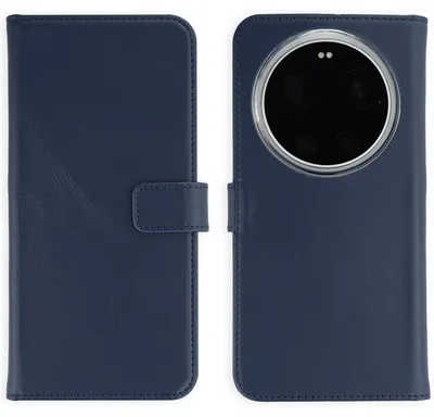 Image de Étui en cuir véritable Selencia pour Xiaomi 17 Ultra - Bleu foncé