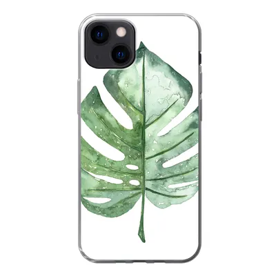 Produktbild von MuchoWow® Handyhülle Schutzhülle Hülle für iPhone 13 Aquarell - Monstera - Blatt Silikon Softcase Handy Hülle - Karteninhaber