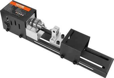 Immagine prodotto di Mini tornio, 7 cm x 16 cm, 24 V CC 96 W Mini tornio per legno Accessori per fresatrici, 7 velocità 4220/5300/5650/6350/6660/7050/8450 giri/min, per lavorazione del legno fai da te Trapano per legno Utensile rotante