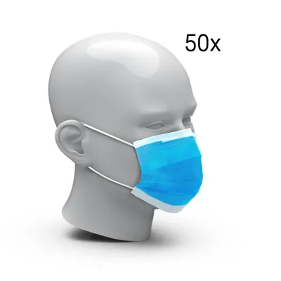 Produktbild von Gesichtsmaske "Einweg" 50er Set hellblau