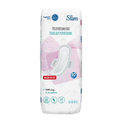 Obrázek produktu pro Jednorázové ultrasavé poporodní vložky s křidélky Akuku Slim 10 ks v balení