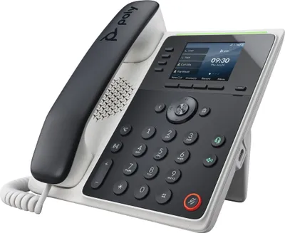 Obrázek produktu pro HP Poly IP telefon Poly Edge E220 s podporou technologie PoE, IP telefon, Černá, Sluchátko s kabelem, 4 řádky, IPS, 7,11 cm (2.8")