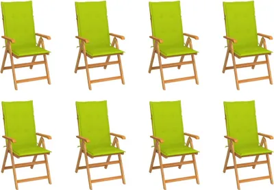 Produktbild von Maison Exclusive - Verstellbare Gartenstühle mit Auflagen 8 Stk. Massivholz Teak