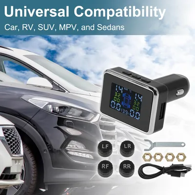 Produktbild von Zigarettenanzünder TPMS Universal-Reifendrucküberwachungssystem 433 MHz Drahtloses TPMS-Sensor-Kit 1 Set