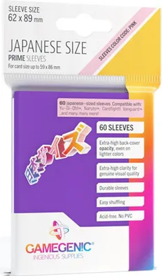 Produktbild von Gamegenic - PRIME Japanese Sized Sleeves Purple (60 Sleeves)