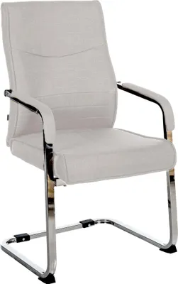 Produktbild von CLP Esszimmerstuhl Hobart Freischwinger gepolstert mit Rückenlehne und Armlehnen grau Material Stoff