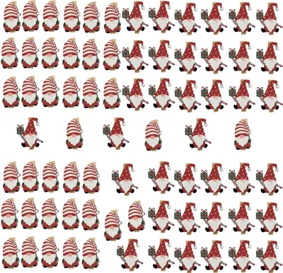 Produktbild von 72 Stück Dekoklammer Wichtel Gnome Zwerg Holz Figur auf Klammer