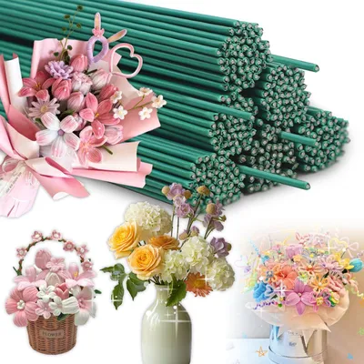 Blumendraht grün 100 Stück 30 cm 2 mm für DIY-Sträuße