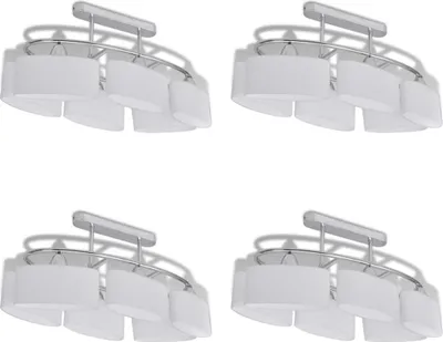 Produktbild von vidaXL Deckenlampe mit ellipsenförmigen Glasschirmen 4 Stk. E14