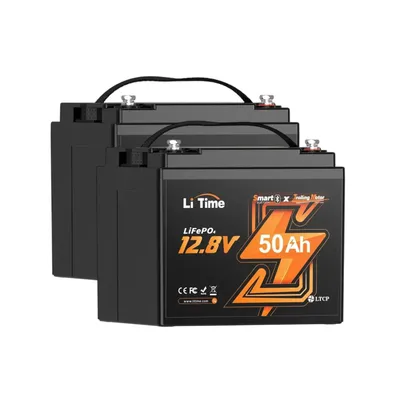 Produktbild von 2x LiTime 12V 50Ah LiFePO4 Batterie mit Bluetooth und BMS Solarakku Bootsbatterie für Elektrische Trolling-Motoren