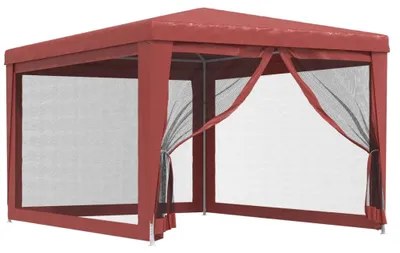 Immagine prodotto di vidaXL Tenda per feste con 4 pareti laterali in rete rossa 3x4 m HDPE