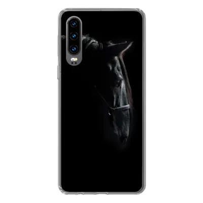 Produktbild von MuchoWow® Handyhülle Schutzhülle Hülle für Huawei P30 Pferd - Leicht - Schwarz Silikon Softcase Handy Hülle - Kartenbesitzer
