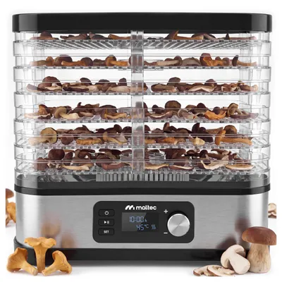 Produktbild von MalTec Dörrautomat mit Timer 450W Pilztrockner, Lufttrockner mit 6 Ebenen für Lebensmittel wie Pilze, Fleisch, Fisch, Obst, Gemüse