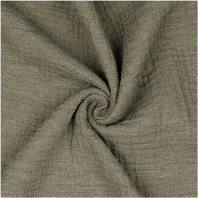 Musselin-Stoff meliert ab 50x136cm uni Oeko-Tex Double Gauze Windeltuch Mulltuch Baumwolle graubeige